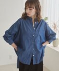 WEGO 【ANGIE VINTAGE】シアーデニムバンドカラーシャツ