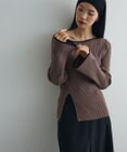 Green Parks 前後２ｗａｙアシンメトリー袖フレアリブニット