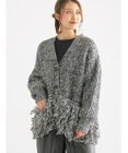 Te chichi ループ編みVネックミドルカーディガン