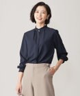 J.PRESS LADIES L 【洗える】ヌーディスバックサテン フリル襟 ブラウス