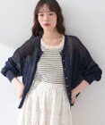 earth music&ecology 接触冷感シアークルーニットカーディガン