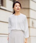 自由区 【洗える】バックサテンアムンゼンストライプ ブラウス