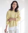 J.PRESS LADIES L 【洗える】GIZA MERCERIZE COTTON ケーブル ニット