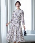 Tiaclasse 【新色追加・洗える】花柄フリルドレープワンピース