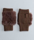 ORuKuBET フェイクファー付きフィンガーレスニットグローブ(WOMEN)
