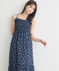 earth music&ecology 花柄シアーポップコーンキャミワンピース