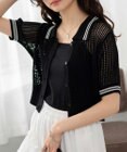 WEGO 襟付きメッシュニットショートカーデ
