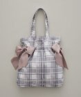 Maison de FLEUR チェックダブルリボントートバッグ