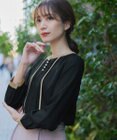 Tiaclasse 【洗える】ピンタック配色ブラウス