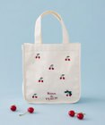 Maison de FLEUR チェリー刺繍パイピングスクエアトートバッグ