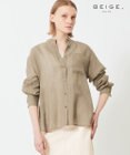 BEIGE， GENTIAN / スタンドカラーシャツ