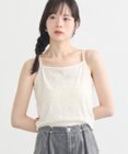 earth music&ecology ダブルストラップパターンメッシュキャミソール