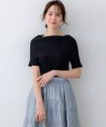 組曲 【WEB限定】クリアストレッチオフショルダー ニット