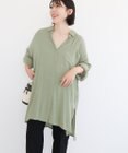 Green Parks Ｉ　ターンバック長袖レーヨンチュニック