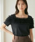 Feroux 【洗える・汗ジミが目立たない】デコルテチュール カットソー