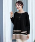 Tiaclasse L 【洗える】カラー配色ニットチュニック