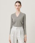 ICB 【洗える】 シンセティックフルニードル Vネックプルオーバー