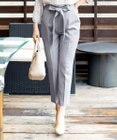 Tiaclasse L 【洗える】美脚効果も叶うリボン付きテーパードパンツ