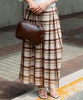 【WEB&一部店舗限定/洗える】手書き風チェックプリント ギャザー スカート