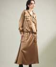 GRACE CONTINENTAL サテンミリタリーロングスカート