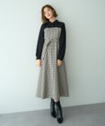 YECCA VECCA チェック柄ベアドッキングワンピース