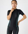 OP／FILA 半袖フルジップフィットネス水着