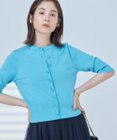 組曲 【洗える・6色展開】CANDYボタン 半袖カーディガン