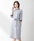 J.PRESS LADIES 【洗える】 スパンローンフラワー バンドカラー ワンピース