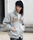 WEGO 【ユニセックス着用ITEM/SMLサイズ展開】レオパードワッペンダブルZIPパーカー