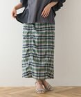 Green Parks チェック柄シャーリングＩラインスカート
