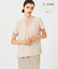 BEIGE， 【L-size】EVA / ハイネックハーフスリーブブラウス