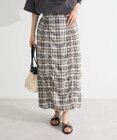 Green Parks チェック柄シャーリングＩラインスカート