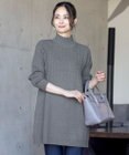 Tiaclasse L 【洗える】もっちり柔らかいハーフリブニットチュニック