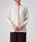 Paul Smith バックサテン ジョーゼット スタンドカラー ブラウス