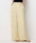 NAVE 【Nave・洗える/ウエストゴム】ヴィンテージサテン ワイドパンツ