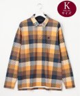 23区GOLF 【MEN/キングサイズ】【吸水速乾・UVケア】 チェック柄プリント 長袖シャツ