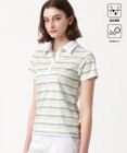 23区GOLF 【WOMEN】【吸水速乾・UVケア】ボーダーロゴ 半袖シャツ