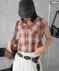 WEGO フードチェックコンパクトシャツ