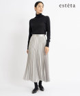 【エステータ】シャイニーサテン プリーツスカート