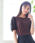 Feroux 【汗ジミが目立たない・洗える】チュール袖パフスリーブ Tシャツ