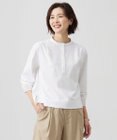 J.PRESS LADIES 【洗える】プレーティングジャージー バンドカラー カットソー