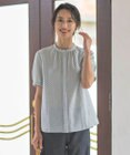 J.PRESS LADIES S 【洗える】ドビー強撚ストライプ 前開き ブラウス