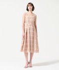 GRACE CONTINENTAL スパンコールチェックドレス