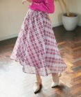 Feroux 楊柳チェックフレア スカート