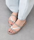 INTER-CHAUSSURES 【ITALIAN SHOEMAKERS】ダブルビジューストラップトングサンダル
