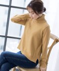 Tiaclasse L 【洗える】もっちり柔らかいリブタートルプルオーバーニット