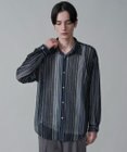 WEGO ストライプメッシュBIGシャツ（LS）