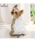 PET PARADISE ペットパラダイス お花 ふりふり ワンピース 《ホワイト》 小型犬