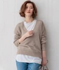 23区 L 【CLASSY.6月号掲載/洗える】ピュアリネンバルキー Vネックニット