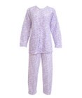 Wing 【数量限定　特別価格】 パジャマ 長袖 長ズボン 綿混(本体) キルトニット素材 保温性 あたたかい 前開きタイプ 丸首 小花柄 レディース EP6911 ウイング／ワコール